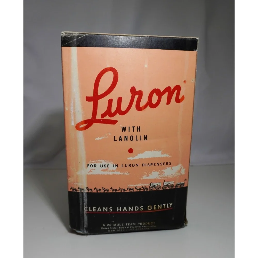 Vintage Luron Powdered Hand Soap with Lanolin 5 lb Box New Sealed 20 Mule Team